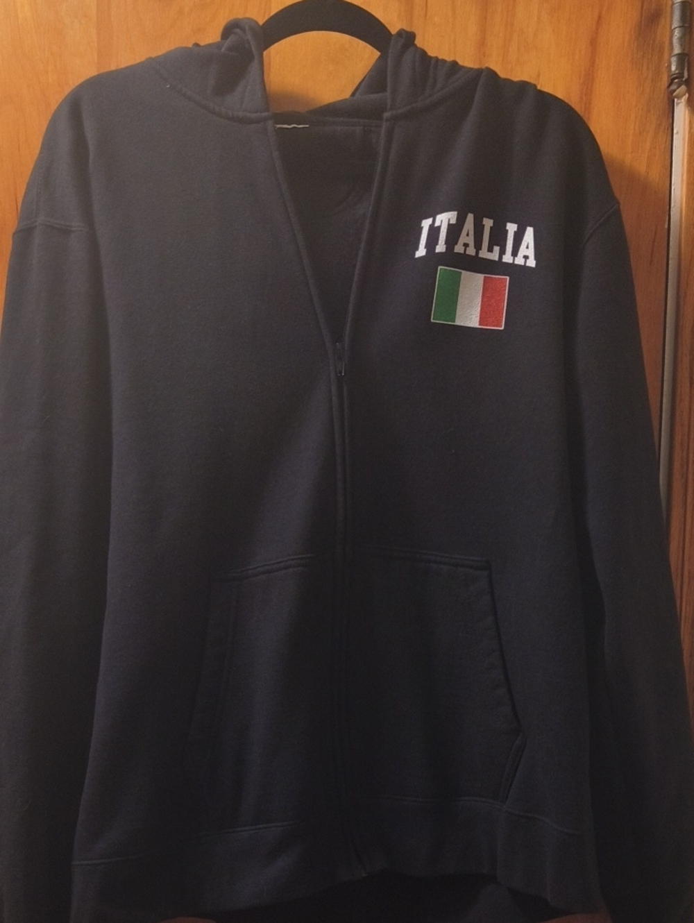 Italia Women's Black Zip-Up Hoodie Jacket